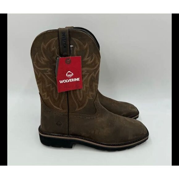 New Wolverine Men's Leather Rancher 10" Square Toe Soft Toe Work Boot Size 13 - Picture 1 of 9